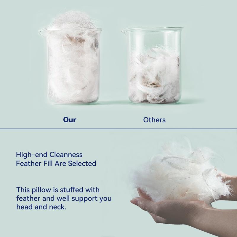 【Three Geese Goose Feather Pillows Pro】- Luxury 5 Star Hotel Quality Pillows insert Machine Washable Three Layer Filling Pillow Low Allergy Neck Support Rebound Fluffy Pillows Organic Cotton, pillow for neck pain,pillows sleeping -#TikTokShopStockUp 【Three Geese Goose Feather Pillows Pro】- Luxury 5 Star Hotel Quality Pillows insert Machine Washable Three Layer Filling Pillow Low Allergy Neck Support Rebound Fluffy Pillows Organic Cotton, pillow for neck pain,pillows sleeping -#TikTokShopStockUp