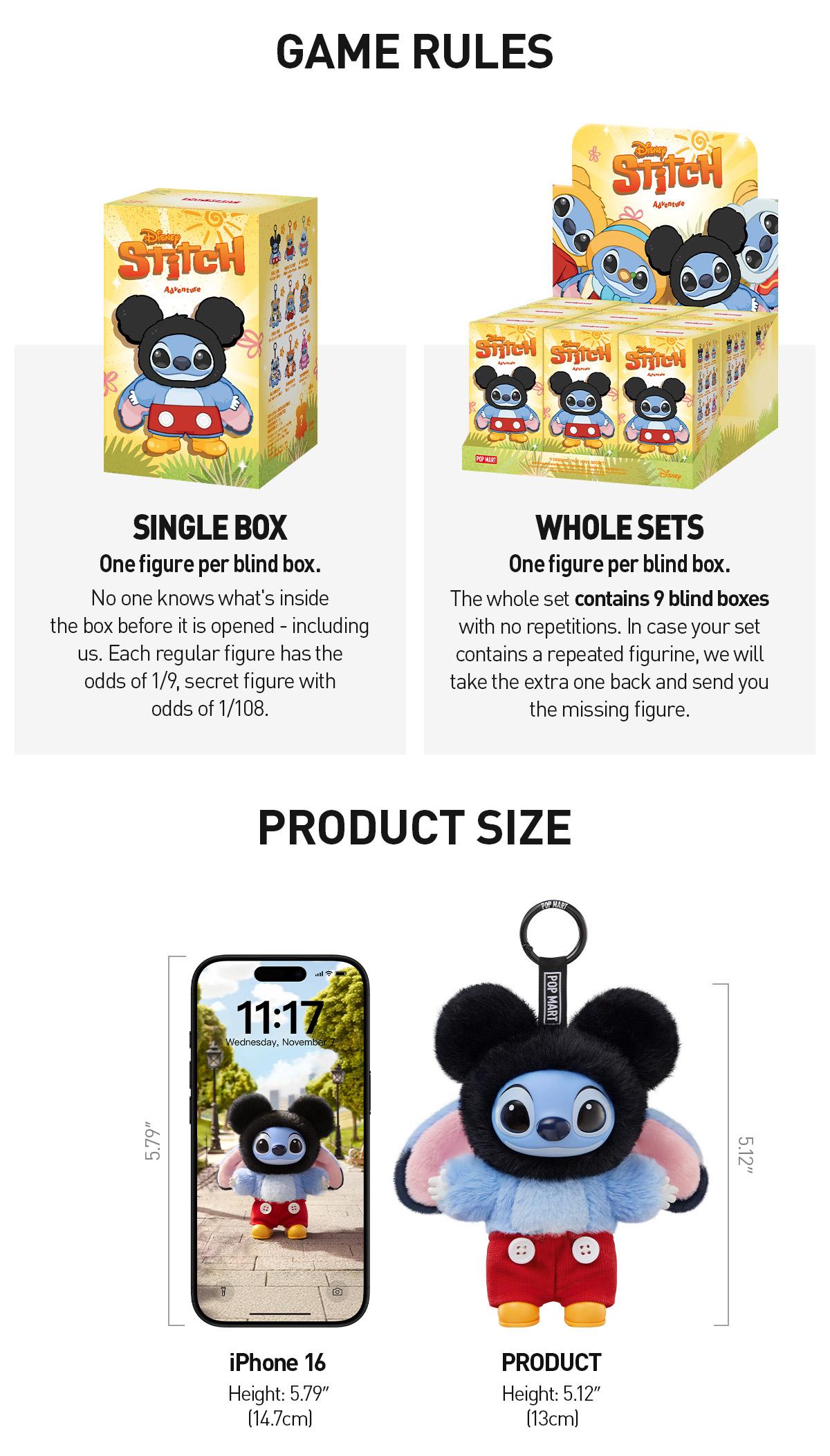 POP MART Stitch Adventure Series Vinyl Plush Pendant Blind Box