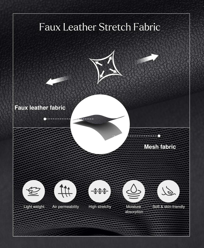 Popilush Basic Faux Leather Corset Top  Supportive Shapewear Bodysuit Lingerie Lace Trim Tummy Control Bustier Sleeveless Womenswear