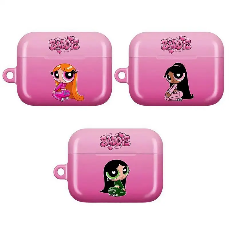 Baddie Girl Y2K AirPods Case – Cute Pink Cartoon Attitude Girl Cover for Apple AirPods ProPro 2Pro 3 & AirPods 1234  Y2K Aesthetic Sassy Character Earbud Case, Fun Gift for Her