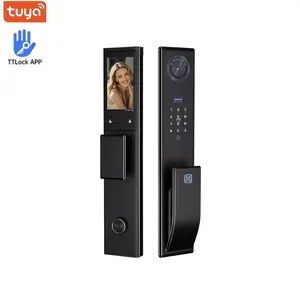 3D Face Recognition Smart Door Lock with Camera, Video Doorbell & Intercom, 7-in-1 Keyless Entry, Fingerprint, Palm Vein, Passcode, IC Card, Emergency Key, Tuya App – Supports Alexa Voice Control