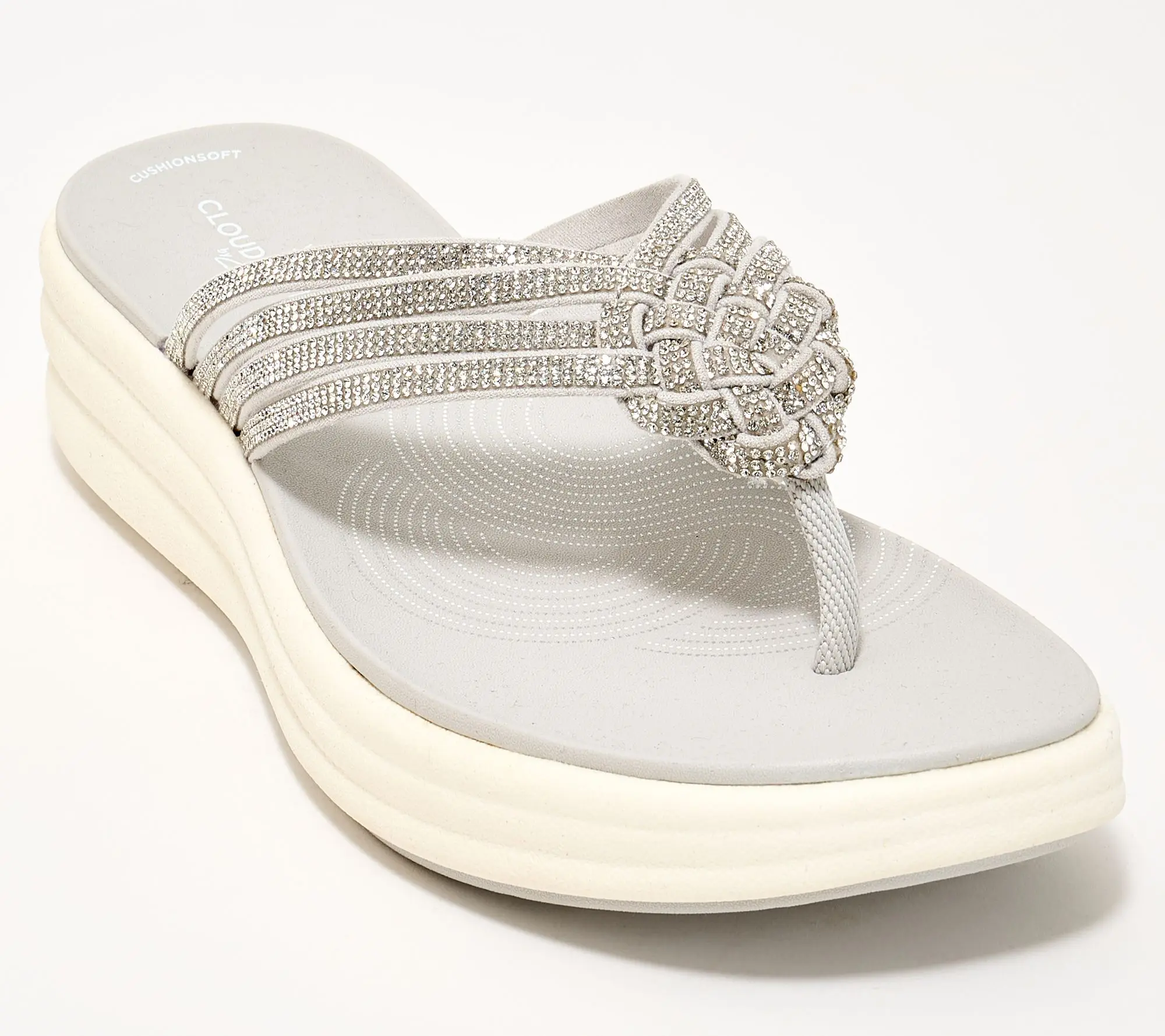 Clarks Cloudsteppers Rhinestoned Thong Sandals -Drift Gem Clarks Cloudsteppers Rhinestoned Thong Sandals -Drift Gem