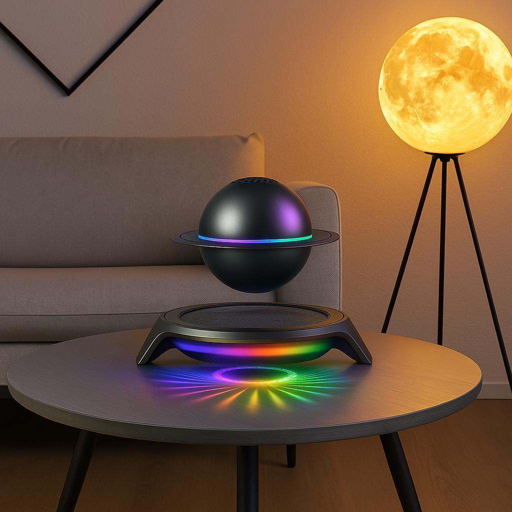 Saturn Levitating Bluetooth Speaker – Magnetic Floating Planet Speaker with 360° Rotation, Dual-Frequency Hi-Fi Sound, Wired Power & Bluetooth 5.0 Audio Saturn Levitating Bluetooth Speaker – Magnetic Floating Planet Speaker with 360° Rotation, Dual-Frequency Hi-Fi Sound, Wired Power & Bluetooth 5.0 Audio