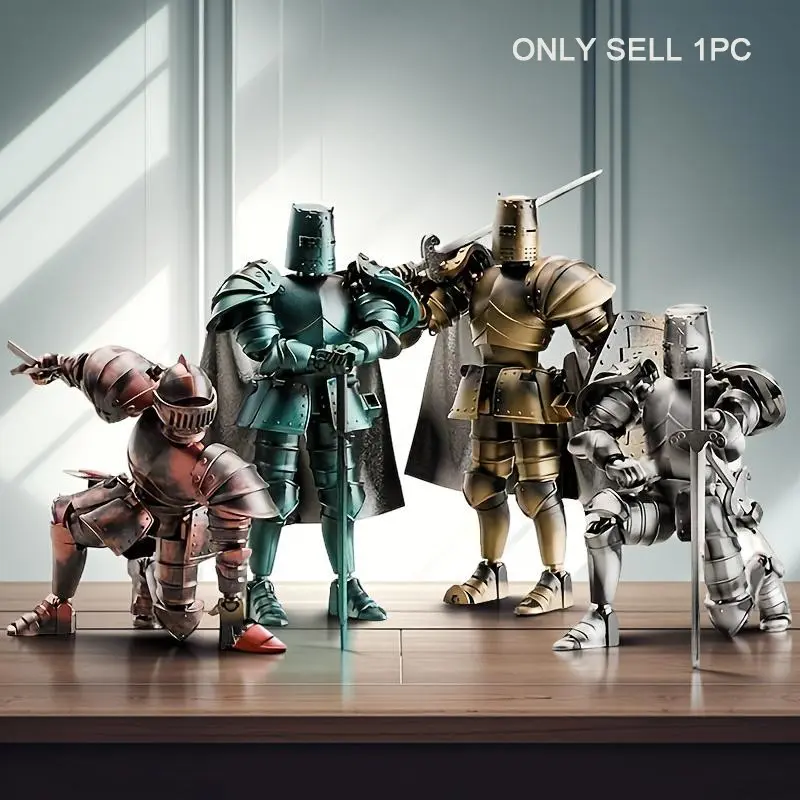 Medieval Knight Warrior Vintage Armor Action Figure, Poseable Collectible Figurine, Articulated Figures, Multi-Jointed Collectible Toy, Jointed Action Figures for Hobbyist, DIY Assembly Required, Perfect for Decoration and Gifting, Action Figure Set