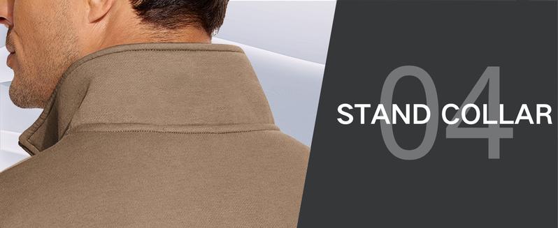 PINSPARK Men's Quarter Zip Fleece Cotton Pullover Sweatshirts Mock Neck Casual Long Sleeve Spring Winter Warm Sweatshirt springtok