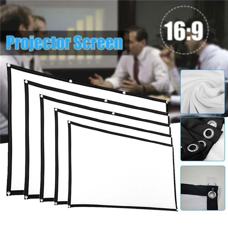 Portable Projector Screen for Home Theater Outdoor HD White Foldable Anti-Crease (72Inch)