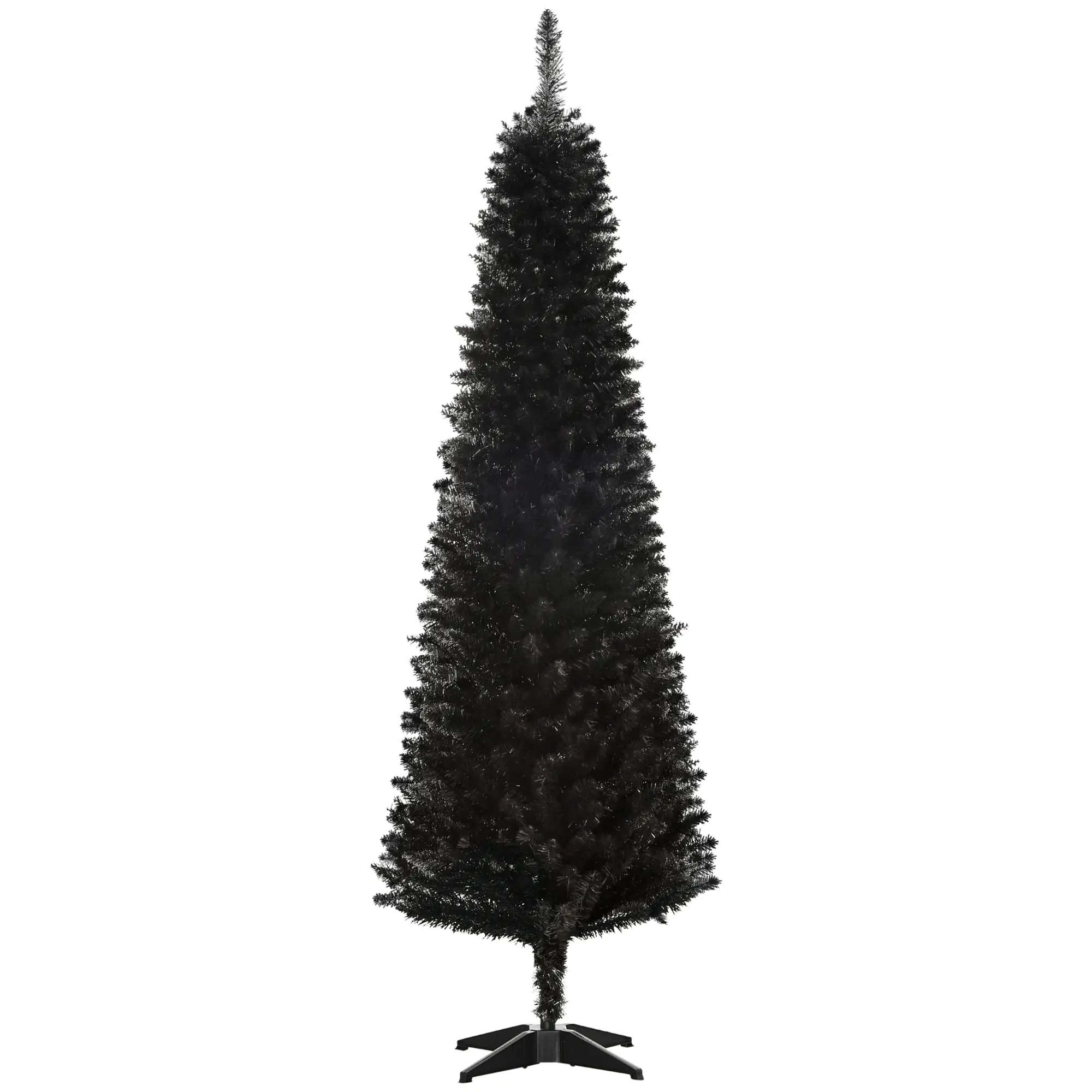 HOMCOM Artificial Pencil Christmas Tree, Slim Xmas Tree with 390 Realistic Branch Tips and Plastic Stand