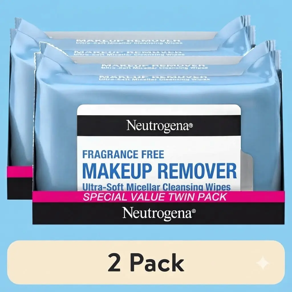 Neutrogena Makeup Remover Wipes Fragrance Free 4 Pack 100 Count Waterproof Cleansing Plant Based Facial Care Wipes