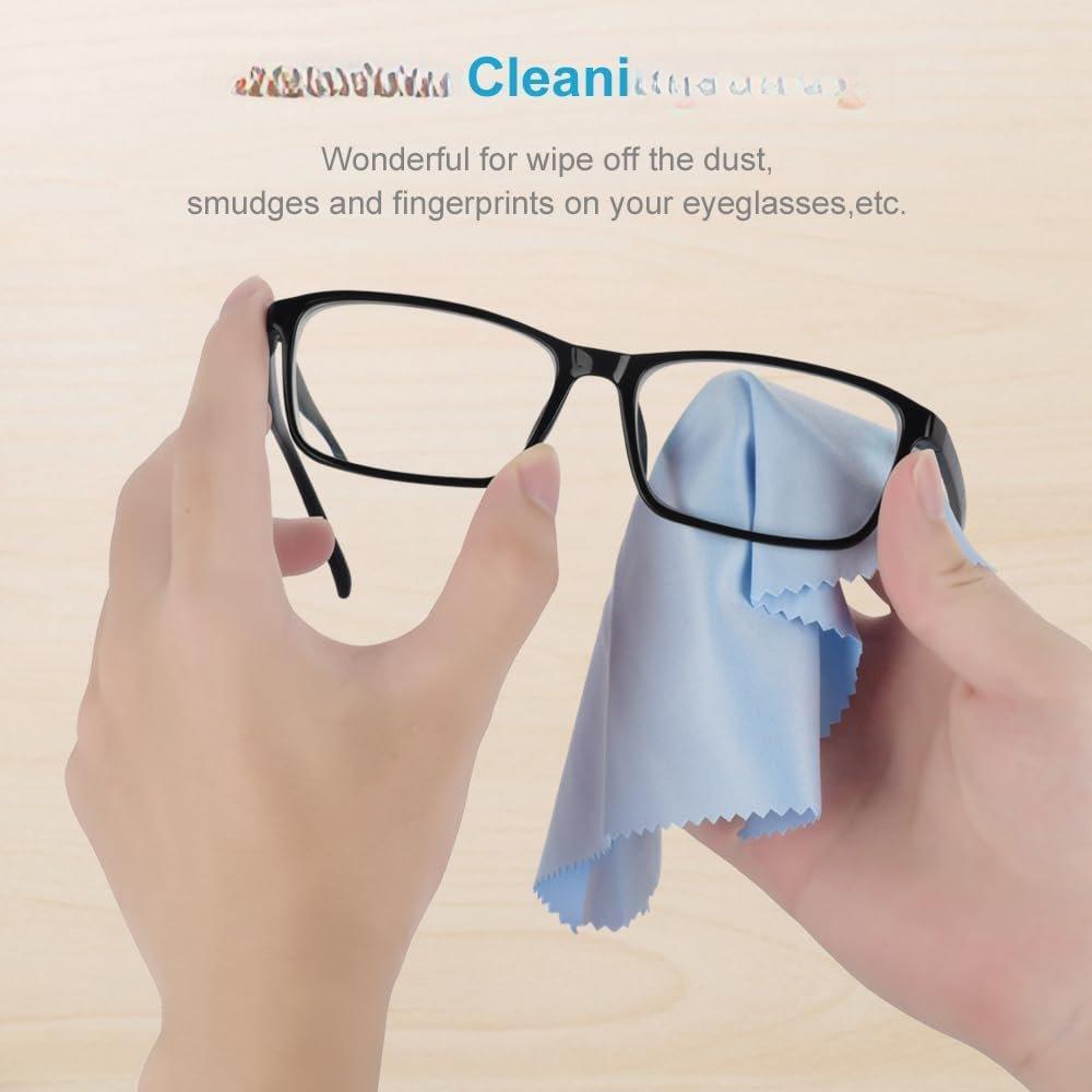 8 PCS Microfiber Cleaning Cloth for Glasses (6"x7"), Premium Eyeglass Cleaning Cloth, Lens Wipes Cloth for Electronics, Glasses, TV Screen, Cell Phone and Laptop, Cleaning the Screens Works Well