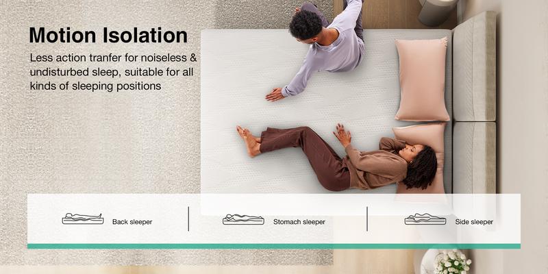 5/6/8/10/12/14 inch Memory Foam Mattress, Gel Memory Foam Mattress for Cooling Night Sleep, Pressure Relief, CertiPUR-US Certified