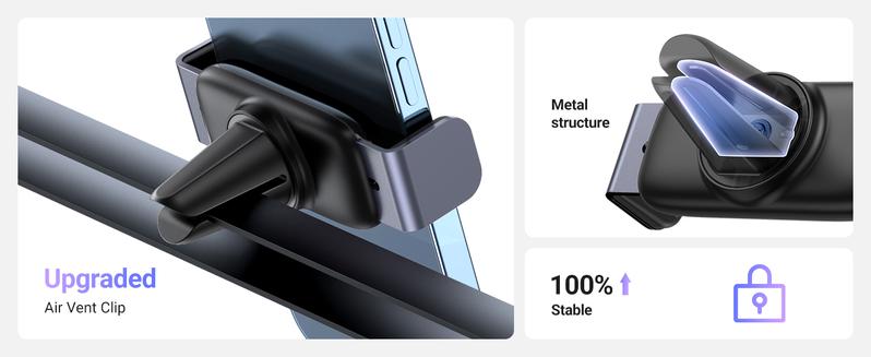 UGREEN Car Vent Phone Mount Air Vent Clip Holder Compatible with iPhone 17 16 15 13 12 Pro Max , Smartphone Accessories Retractable Cellphone Stand-Labor Day Sale，TikTokShopBlackFriday ,TikTokShopHolidayHaul