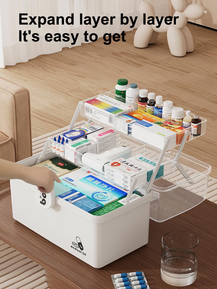 UFORU Three-Tier Medicine Organizer,Portable Medicine Cabinet with Sliding Rail, Integrated Medication Storage Box, Sliding Drug Cabinet, Household First Aid Medicine Box, Large Capacity,Healthcare, Light kit, Medical Supplies Medical Organization UFORU Three-Tier Medicine Organizer,Portable Medicine Cabinet with Sliding Rail, Integrated Medication Storage Box, Sliding Drug Cabinet, Household First Aid Medicine Box, Large Capacity,Healthcare, Light kit, Medical Supplies Medical Organization