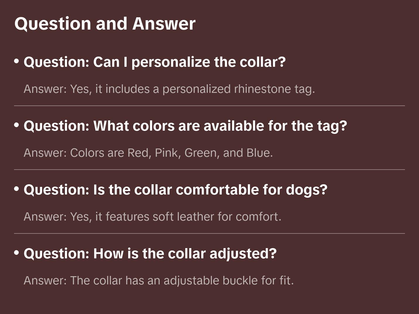 KLASSIC Handmade Leather Dog Collar with Rhinestone Tag