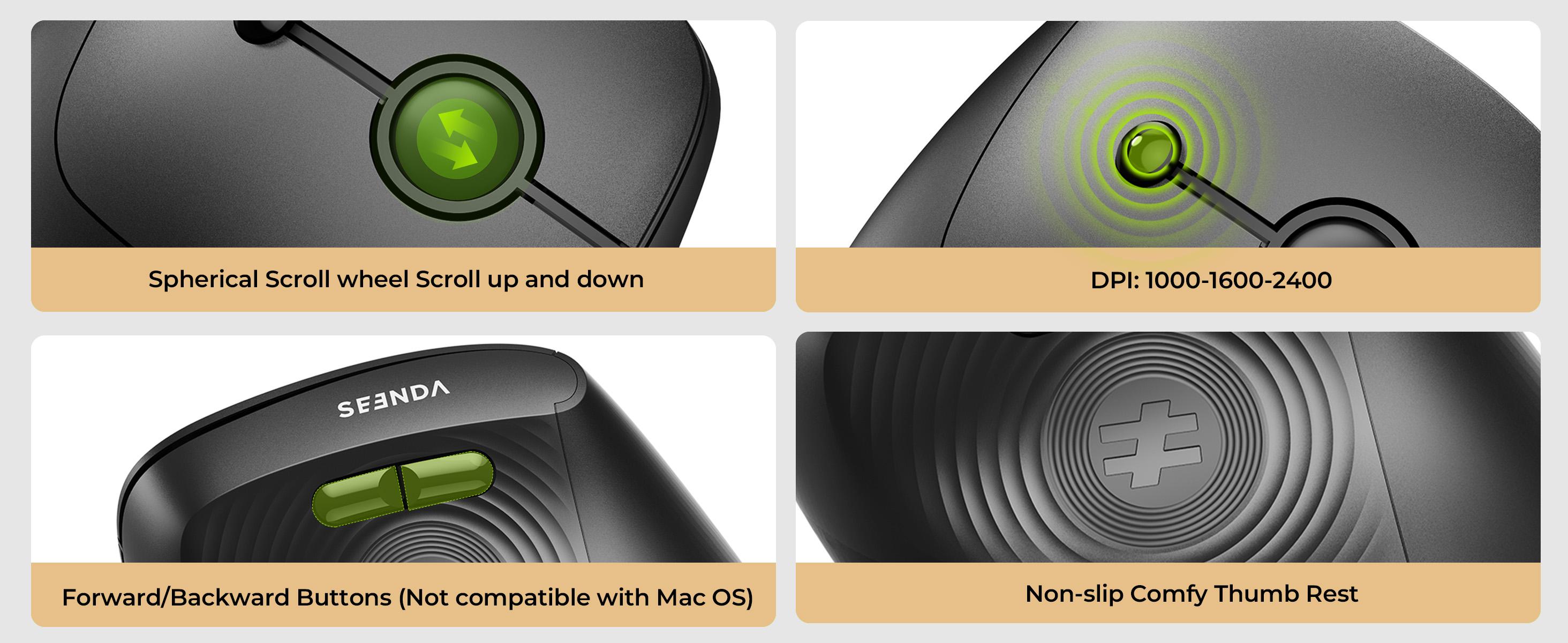 Seenda Ergonomic Mouse Wireless, MOU200 Bluetooth Vertical Mouse - 2.4G & Bluetooth Multi-Device Connectivity Wireless Mice for Windows, Mac OS Computer/PC/Laptop Seenda Ergonomic Mouse Wireless, MOU200 Bluetooth Vertical Mouse - 2.4G & Bluetooth Multi-Device Connectivity Wireless Mice for Windows, Mac OS Computer/PC/Laptop