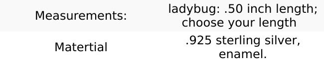 Small Ladybug Pendant Charm Necklace