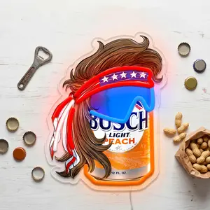 Busch Peach LED Neon Sign for Wall Decor Easy Install USB Powered Eco-Friendly Neon Lights Suitable for Bedroom Man Cave Bar Pub Restaurant Christmas Birthday Party Gift