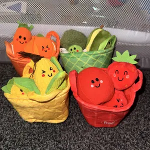 Hahaland 16Pcs My First Fruit Vegetable Color Sorting Play Food-Crinkle,Rattle,preschool Toy,Baby Toys 6-12 Months Montessori learning Toys for 1 Year Old Boy Girl Gifts,Mothersdaygift/Newborngift,summervibes Colorful Play Food Set Montessori Kitchen Kid