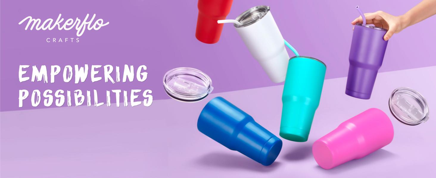 Makerflo 20 oz White Skinny Sublimation Blank Tumbler with Lid and Straw | Craft-Ready for DIY Gifts & Personalization (Sublimation, Epoxy, UV DTF, Vinyl, and Laser Engraving)