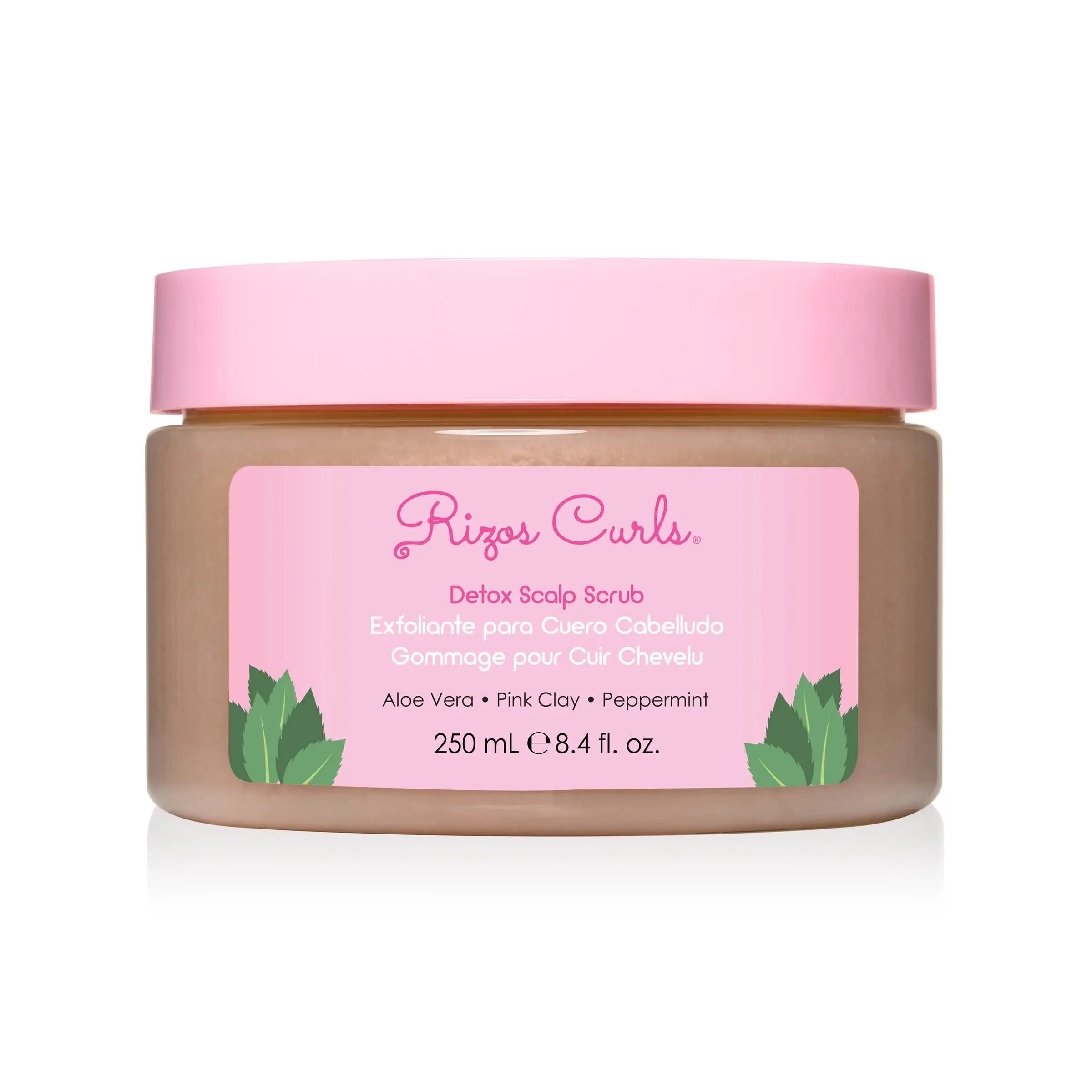 Rizos Curls Detox Scalp Scrub - Exfoliating Gel with Aloe Vera & Peppermint Oil for Soothing Itchy Scalp - 250ml Haircare Product