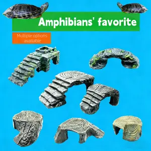 Turtle basking platform/climbing platform, resin craft stone bridge, aquarium landscaping decoration, turtle tank decoration, fish tank decoration/ornament.