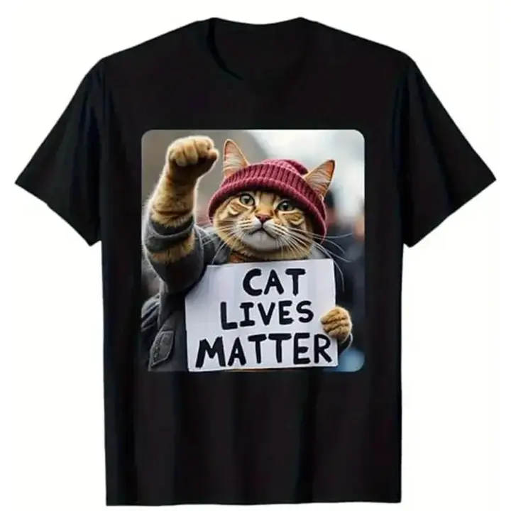 [] Cute Cat Activist Cat Lives Matter Statement T-Shirt