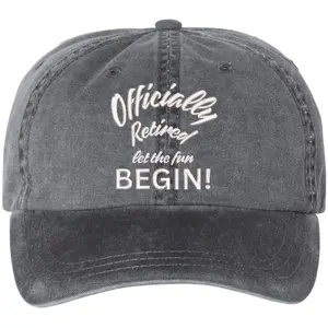 Officially Retired Let The Fun Begin Embroidered Vintage Dad Hat Unstructured Retirement Baseball Cap