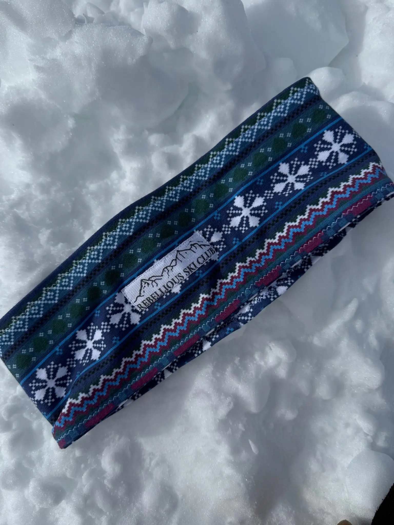 Vintage Alpine Headband – Blue Nordic