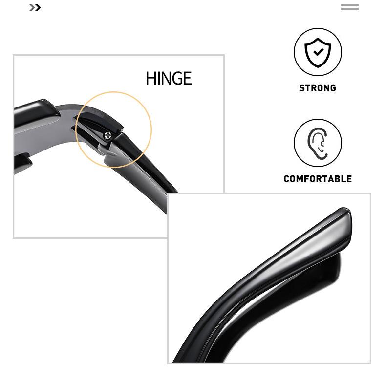 Personalized Large Frame Black Cycling Sunglasses Windproof Protection Sports Eyewear for Men & Women Outdoor Running Adventure Unisex Anti-glare UVA/UVB Protection