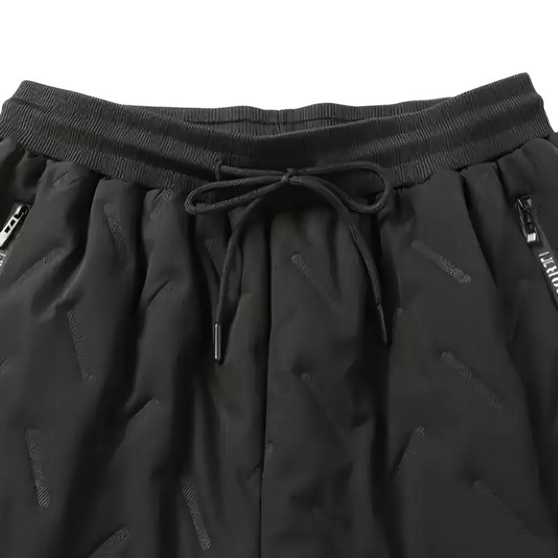 Men's Winter Warm Pants - Thick Sweatpants for Cold Weather with Drawstring Waistband, Non-Stretch Fabric, Suitable for Workouts, Running, and Everyday Wear - Straight-Leg Style with Pockets on Both Sides - Versatile Autumn and Winter Pants for Men