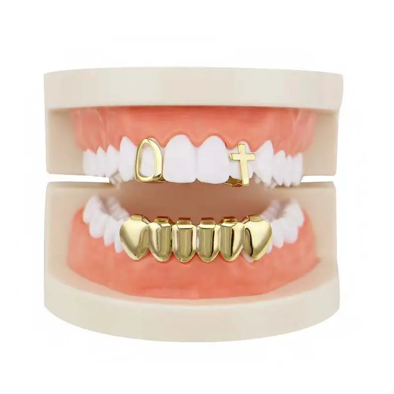 Unisex Cross Braces Tooth Ornaments, Silver-Golden Optional Single Item, Daily Wear Jewelry Accessories Gift