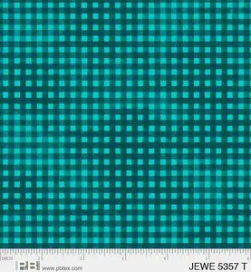 Jewel Gingham Teal – 43/45" Wide – 100% Cotton – P&B Textiles
