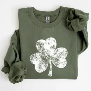 Vintage Shamrock Sweatshirt | St Patrick’s Day Green Clover Crewneck for Women & Men