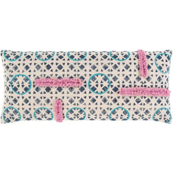 Phoebe Lumbar Pillow, Purple, Beige, Dark Blue, Teal