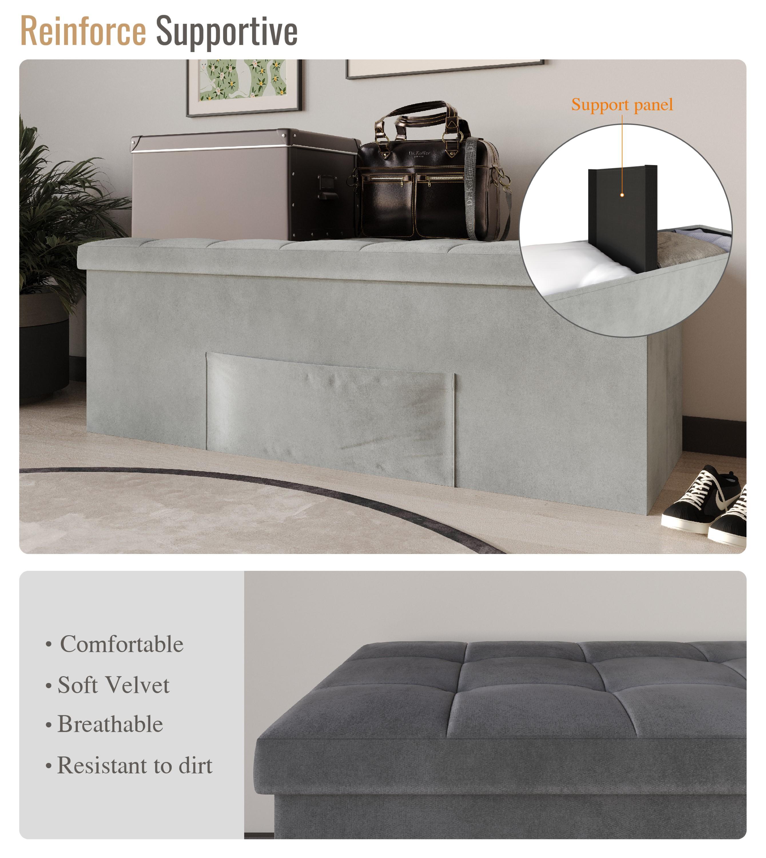 Favorer 12"/30"/42" Tufted Upholstered Folding Storage Ottoman Bench