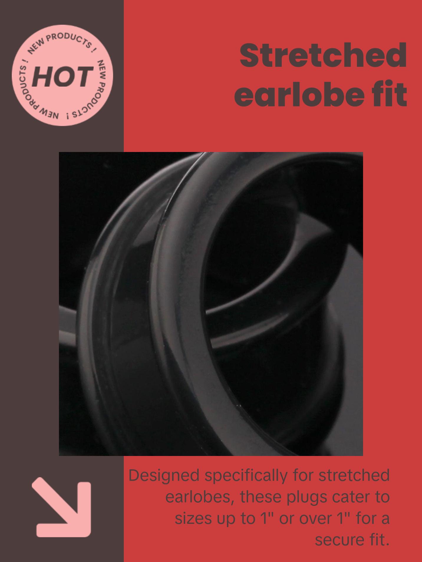 A Pair of Flexible Silicone Double Flared Ear Gauge Tunnel Plug