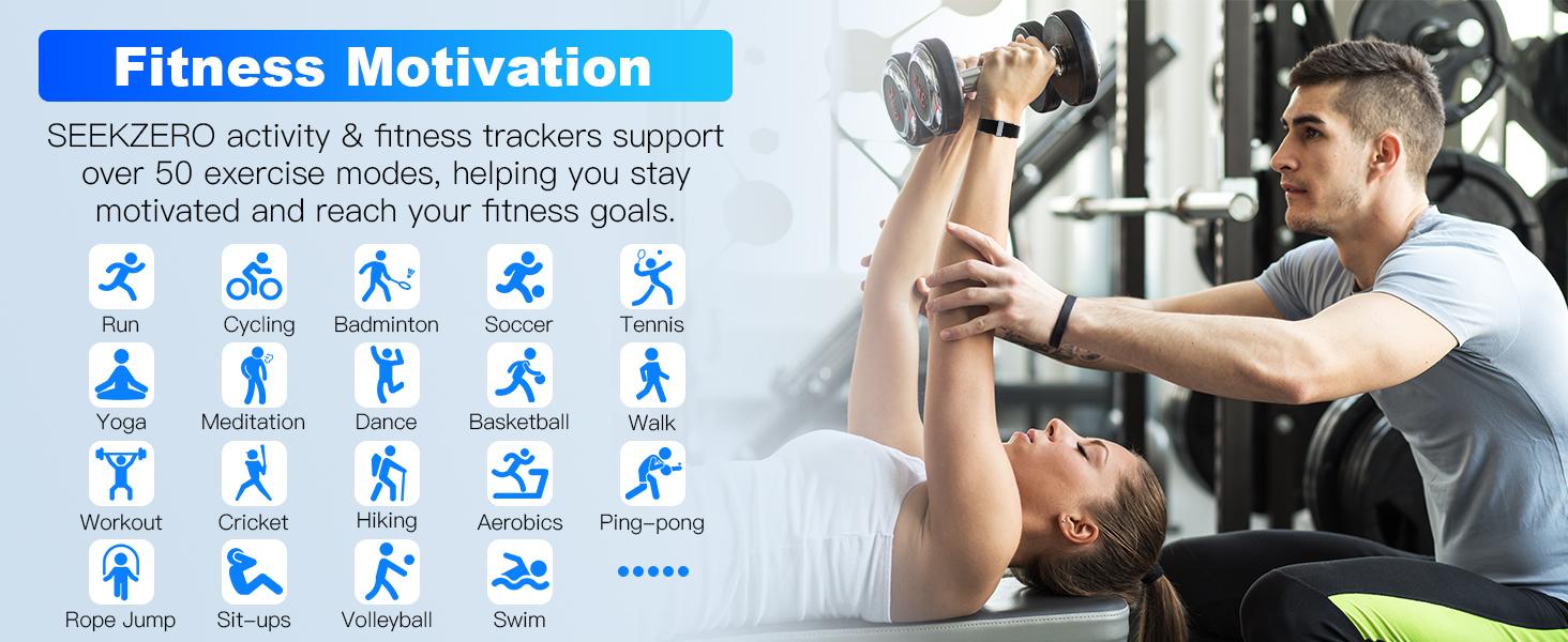 Smart Bracelet for Men Women, Fitness Tracker with Free App, 24/7 Auto Heart Rate/SpO2 Monitor, Sleep Stress Tracking Smart Health Wristband, 120+ Sports Modes with Extended Armband, IP68 Waterproof