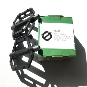 Wellgo New Carbon Pedals KMX04 Titanium/ Cr-Mo Ultra-Light Non-Slip Wide Platform Pedal for Road Bicycle MTB Moutain Bikes