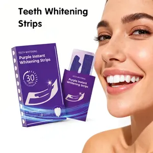 Purple Teeth Whitening Strips - 14/28 Whitening Sessions - Safe for Enamel - Non Sensitive Teeth Whitening - Peroxide-Free