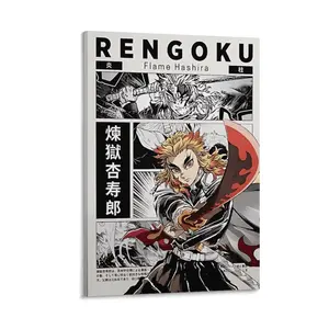 Rengoku Demon Slayer Anime Poster Print, Rengoku Manga Poster, Gift for Demon Slayer Fan, Gift for Anime Fan, Home Wall Decor, Manga Print