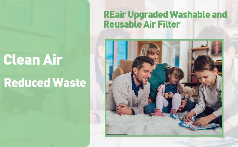 REair Washable and Reusable Air Filter for AC HVAC Furnace, MREV 8 Air Filters Machine Washable & Dryer Friendly, AC Furnace Air Filter White