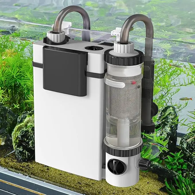 hygger Quiet Hang On Back Aquarium Filter 5-30 Gallon Small Fish Tank Canister Filter with Surface Skimmer Spray Bar 3 Floss Pads Bio Filter Media Adjustable Flow, Easy Water Change 132 GPH,back to school