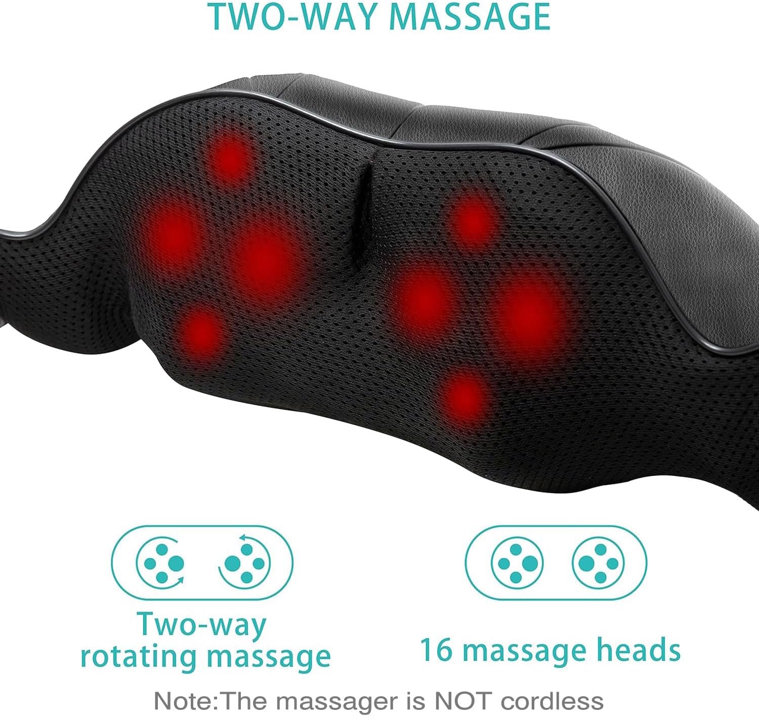 AERLANG Shiatsu Back and Neck Massager, Back Massager Deep Tissue Kneading Neck and Shoulder Massage with Heat, Electric Massage Pillow Fathers Day Gift Ideas from Daughter Son(NOT Cordless) AERLANG Shiatsu Back and Neck Massager, Back Massager Deep Tissue Kneading Neck and Shoulder Massage with Heat, Electric Massage Pillow Fathers Day Gift Ideas from Daughter Son(NOT Cordless)
