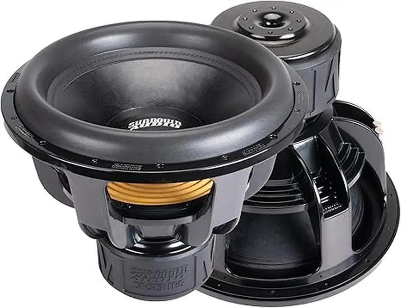 Sundown Audio M18D2 18-in Cone Subwoofer Speakers - 2000W RMS, 4000W Max Power, Dual 2-Ohm, Advanced Motor Assembly, Etched Black Backplate, Durability, High Excursion, Deep Bass, Consistent Output for Car Audio Installations, Durable, Etched Black Backpl