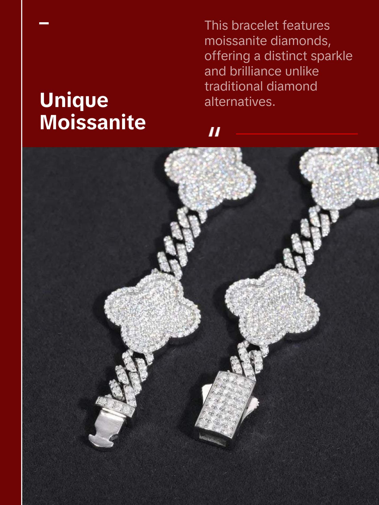 Four Leaf Clover Cuban Link Bracelet - 6mm