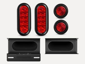 Nilight 2PCS Steel Trailer Light Boxes Housing Kit w/6Inch Oval Red LED Tail Lights 2 Inch Round Side Marker w/Grommet Plugs Wire connectors Nilight 2PCS Steel Trailer Light Boxes Housing Kit w/6Inch Oval Red LED Tail Lights 2 Inch Round Side Marker w/Grommet Plugs Wire connectors