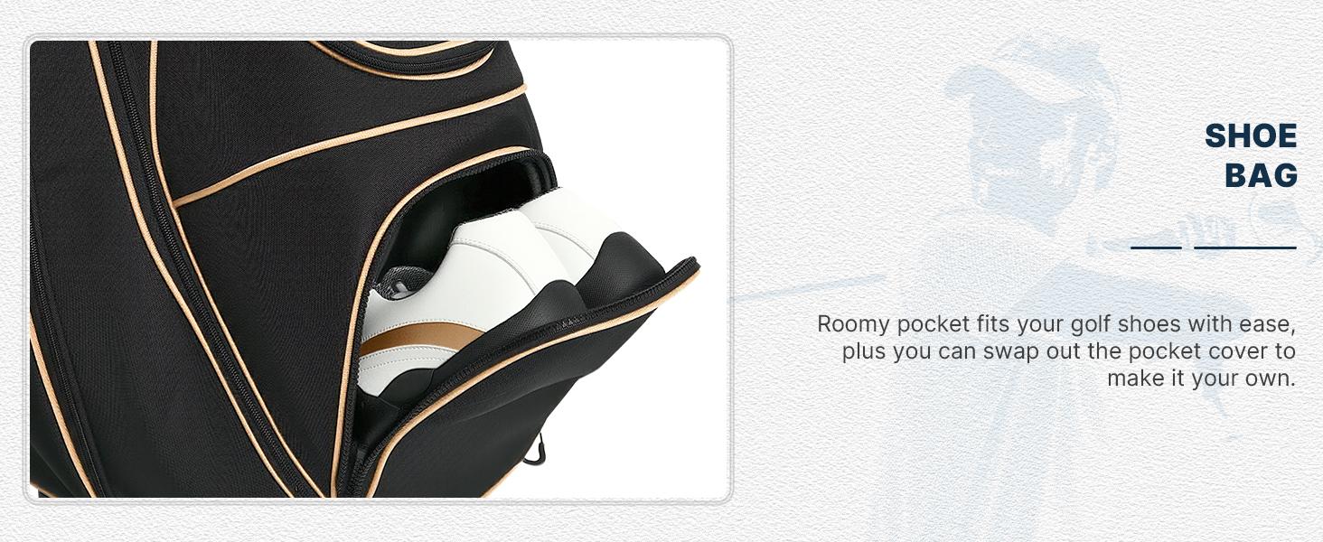 uniHimal 003 T-Lock Silent Golf Cart Bag with 14 Way Organizer Divider Top, Oversized Grips Well, Premium Soundless Cart Bag with Handles and Rain Cover