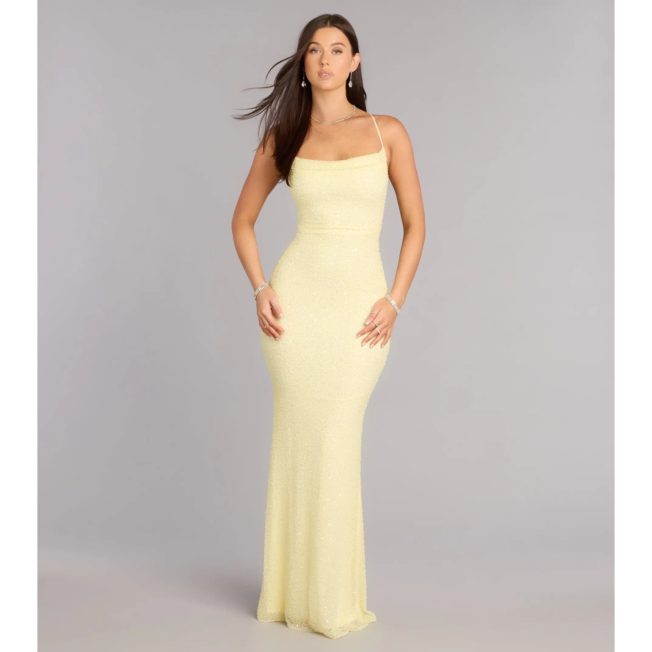 Meara Beaded Sequin Mermaid Formal Dress
