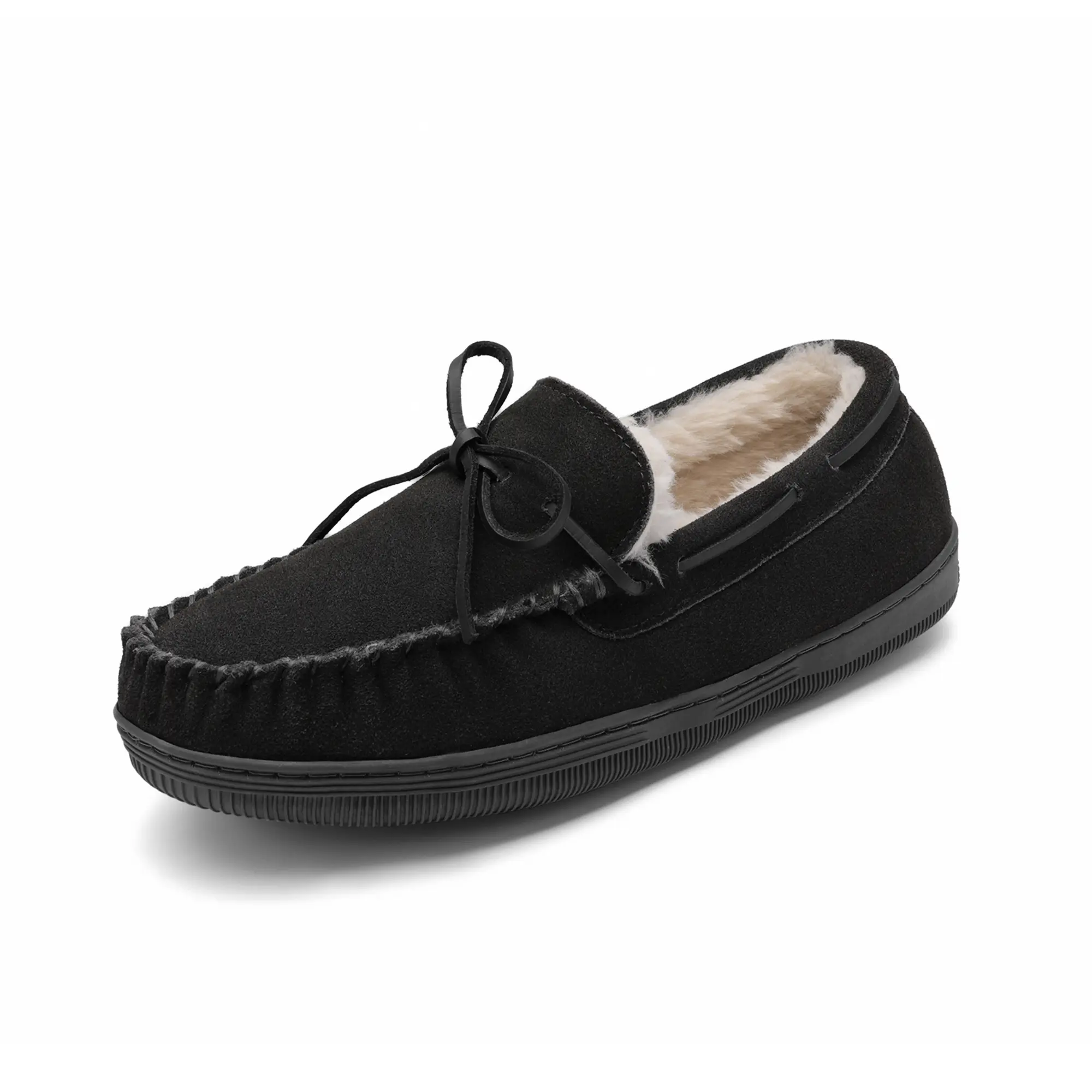 Dream Pairs Men's Suede Moccasin Slippers, Casual Classic Slip On Footwear with Soft Fleece Lining and Anti-Slip Sole, Birthday, Wedding, Father's Day, Christmas Day, Round Toe, Sheepskin, Tpr Rubber, Anti-Slip Soles Men's Clogs