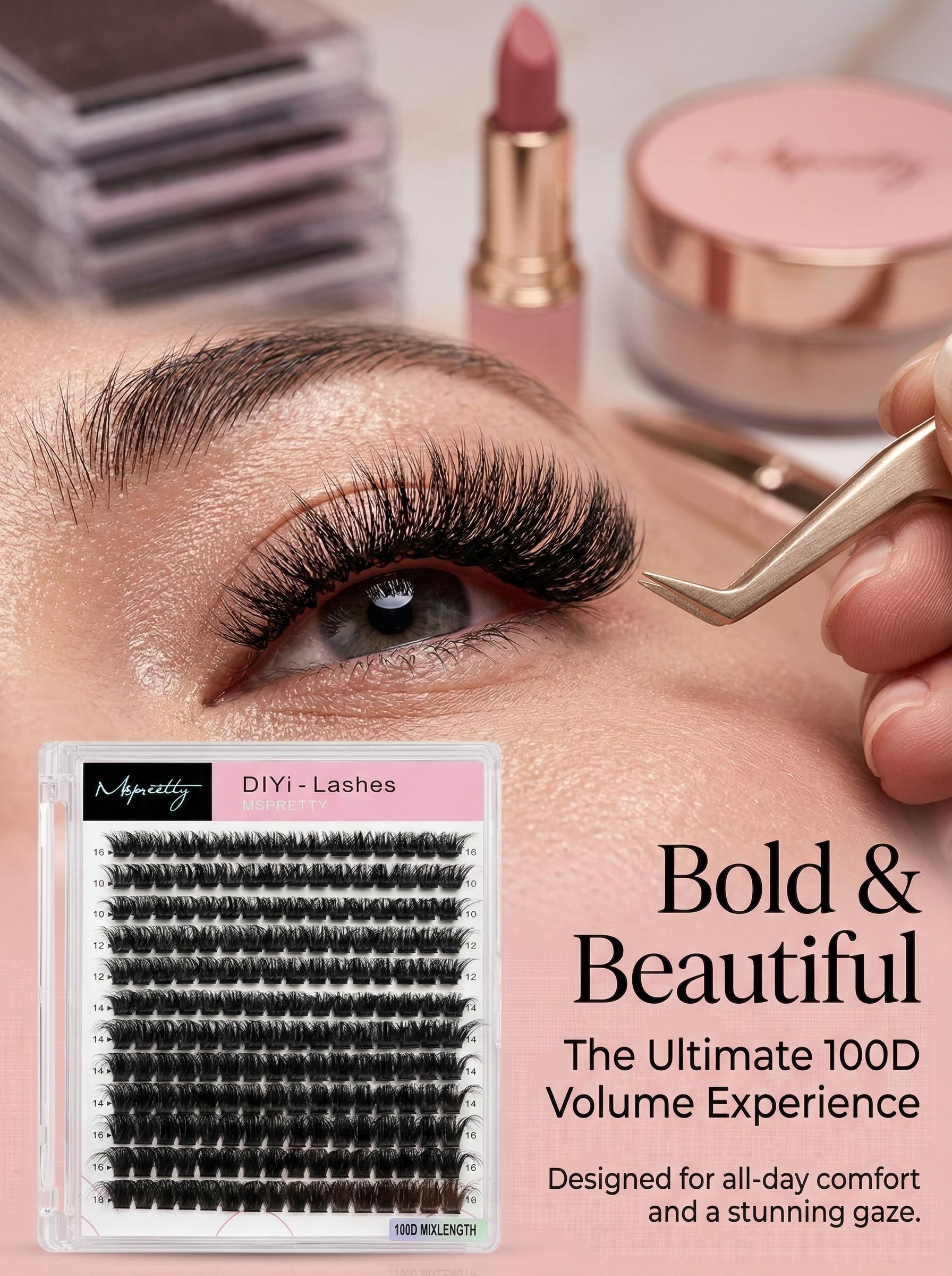 100D mix lengthes fluffy drama looking styles  easy seperate of having a natural looking supplied by factory customized lashes and lash box Eyelash Set Cosmetic