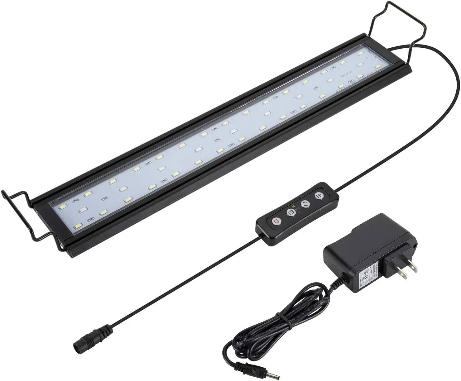 hygger Full Spectrum Aquarium Light for Freshwater Fish Tank, Aluminum Alloy Shell, Extendable Brackets, White-Blue-Red LEDs, External Controller, Aquarium Light for Plants